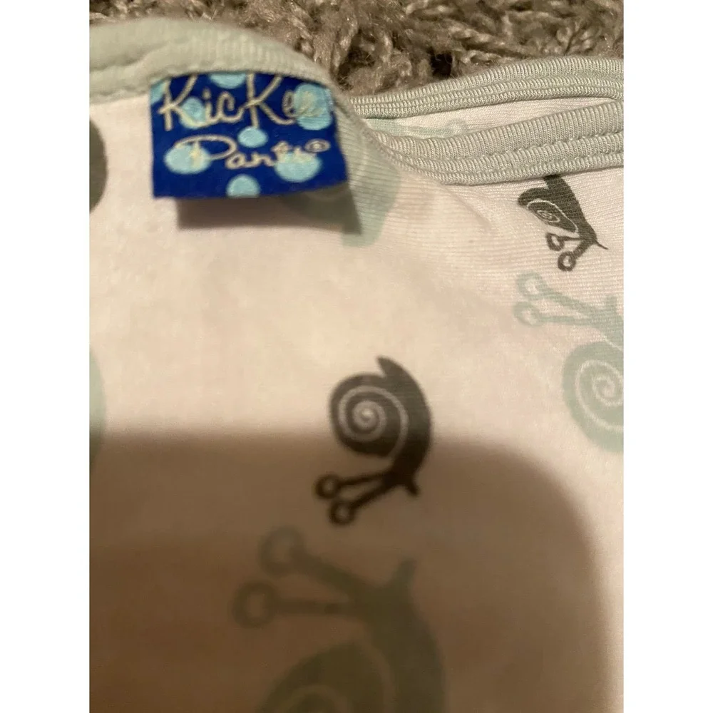 Kickee Pants Lot of 2 Swaddle Blankets Bamboo Viscose Snail Insect Blue Green